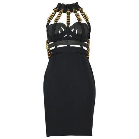 versace black maxi dress|versace black dress with chains.